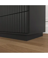 Streamdale Furniture (Set of 2) End Table with Usb Charging 2 Drawers and Led Lights
