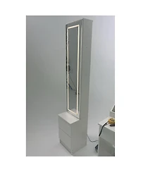 Streamdale Furniture Led Dressing Mirror Jewelry Cabinet with Adjustable Brightness and Storage