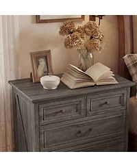 Homsee Modern Tall Storage Cabinet - 32-Inch Wide Solid Organizer with 5 Drawers | Living Room and Bedroom Engineered Wood Armoire