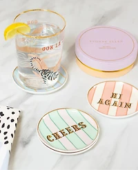 Yvonne Ellen Slogan Coasters, Set of 4