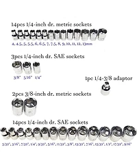 Xdovet Ratchet Socket Wrench Set 40-Piece 3/8inch Drive Sae Metric Auto Repair