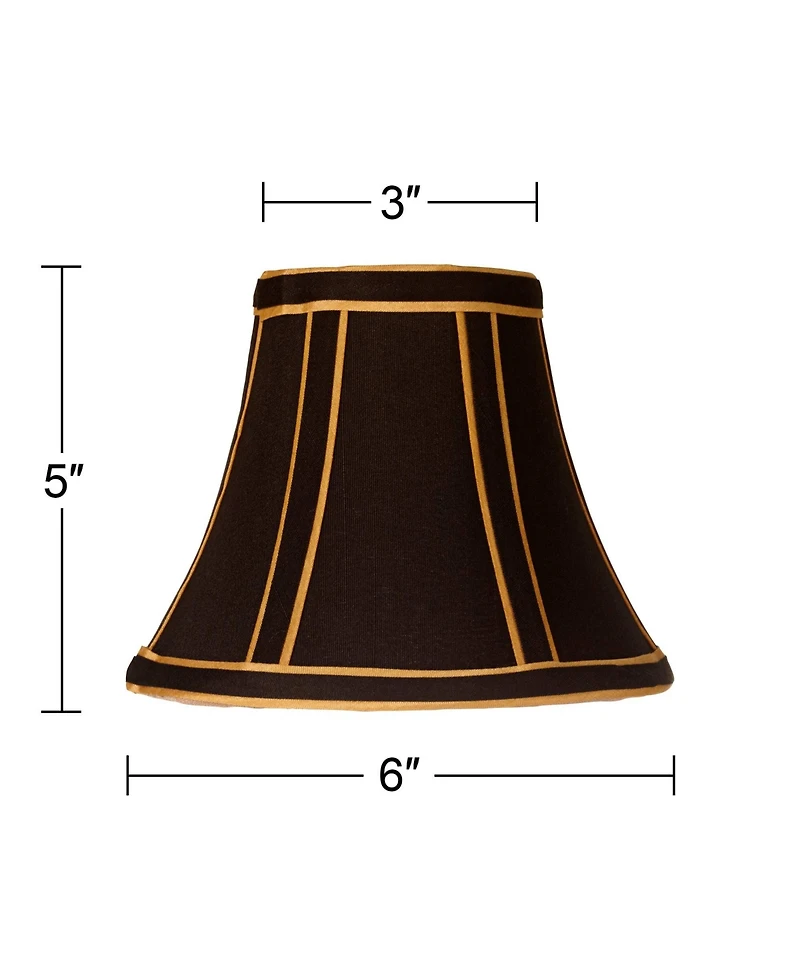 Springcrest Set of Empire Lamp Shades Trim Small 3" Top x " Bottom x 5" High Candelabra Clip-On Fitting