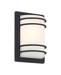 John Timberland Habitat Modern Industrial Outdoor Wall Light Fixtures Set of 2 Metal 11inch Frosted Glass for Post Exterior Barn Deck