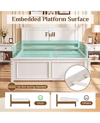 Slickblue Modern Platform Bed Frame with Wooden Headboard