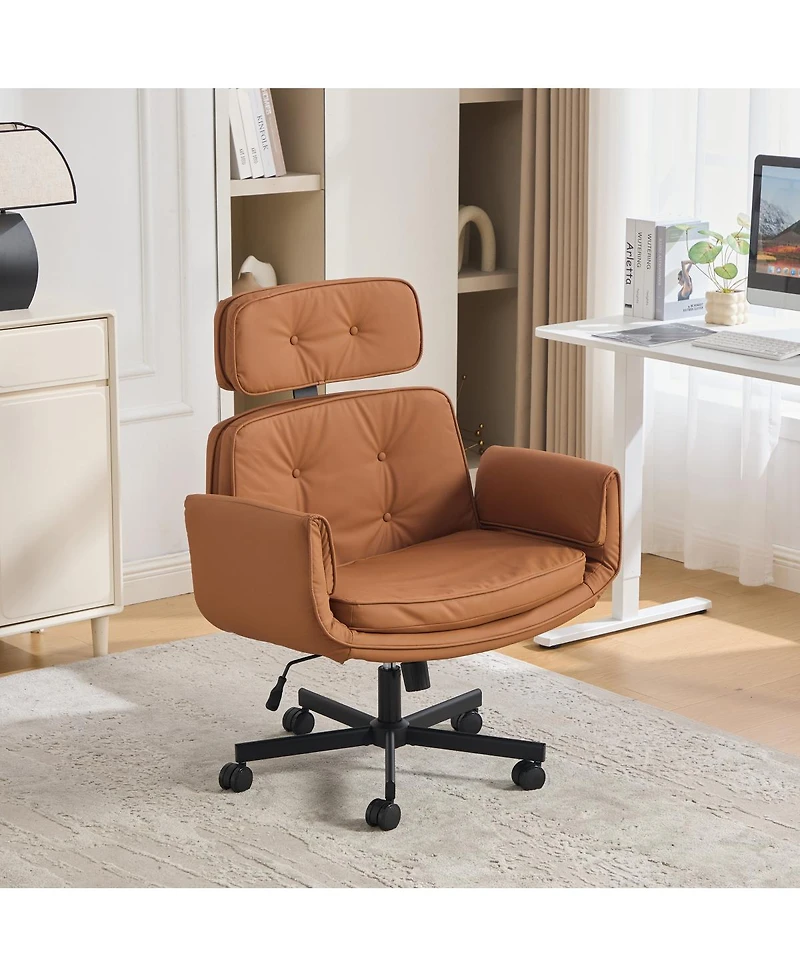 Streamdale Furniture Criss Cross Office Chair with Adjustable Armrests Headrest and Wheels