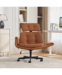 Streamdale Furniture Criss Cross Office Chair with Adjustable Armrests Headrest and Wheels