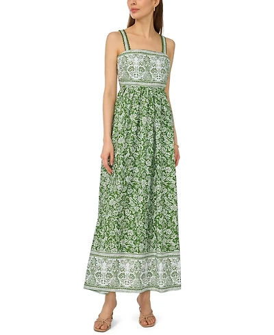 CeCe Women's Strap Trim Combo Midi Dress