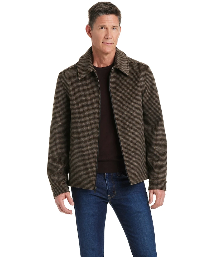 Vince Camuto Men's Men s Zip Front Faux Wool Jacket