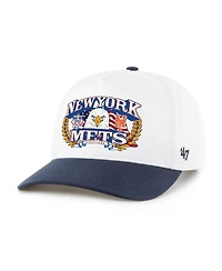 '47 Brand Men's White, Navy New York Mets Americana Eagle Hitch Adjustable Hat