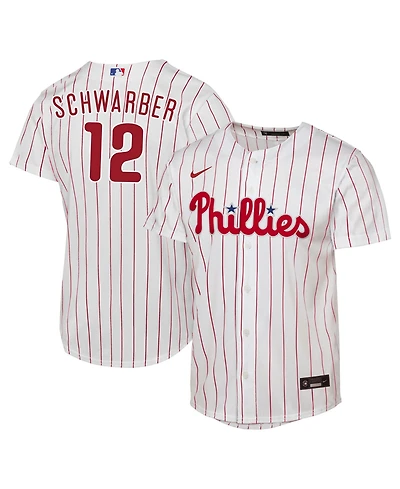 Nike Big Boys and Girls Kyle Schwarber White Philadelphia Phillies Home Replica Jersey