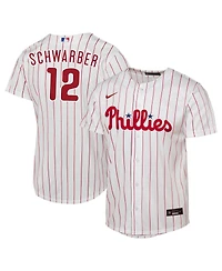 Nike Big Boys and Girls Kyle Schwarber White Philadelphia Phillies Home Replica Jersey