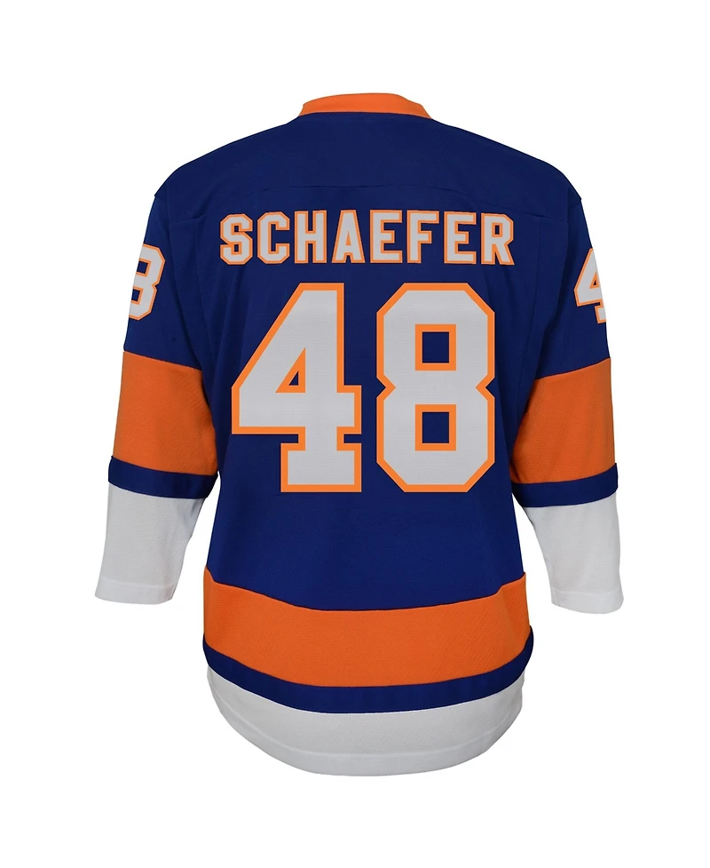 Outerstuff Big Boys and Girls Matthew Schaefer Blue New York Islanders Home Replica Player Jersey