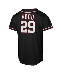 Nike Big Boys and Girls James Wood Black Washington Nationals Fashion Replica Player Jersey