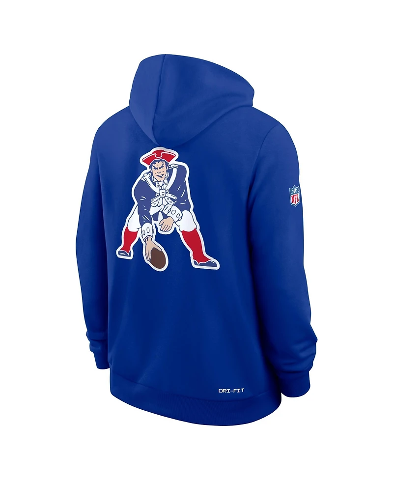 Nike Men's Royal New England Patriots Alt Sideline Standard Issue Dri-fit Hoodie