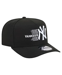 New Era Men's Black New York Yankees Motion A-Frame 9FIFTY Snapback Hat