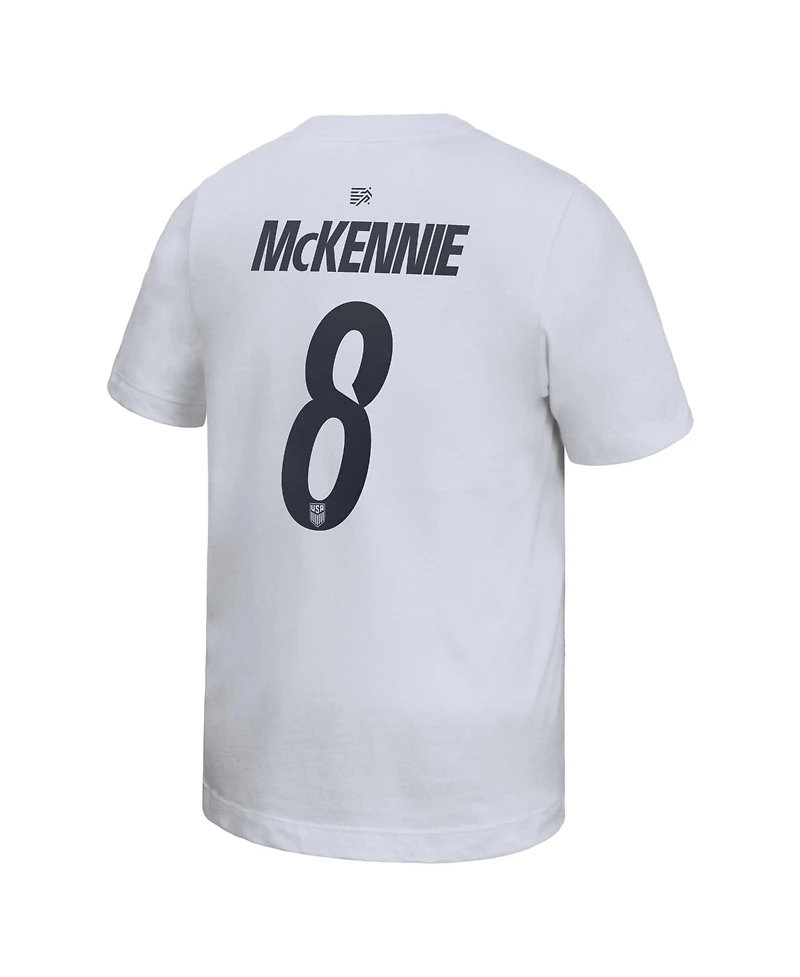 Nike Big Boys and Girls Weston McKennie White Usmnt Home Player Name & Number T-Shirt