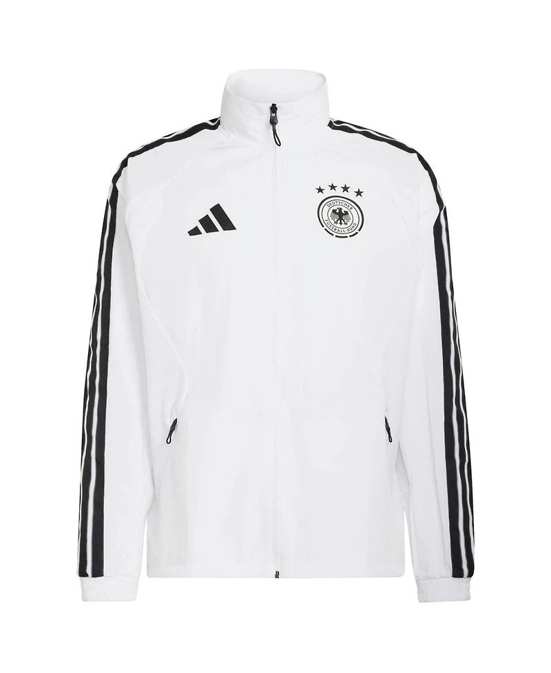Adidas Men's White Germany National Team 2026 Home Full-Zip Game Day Anthem Jacket