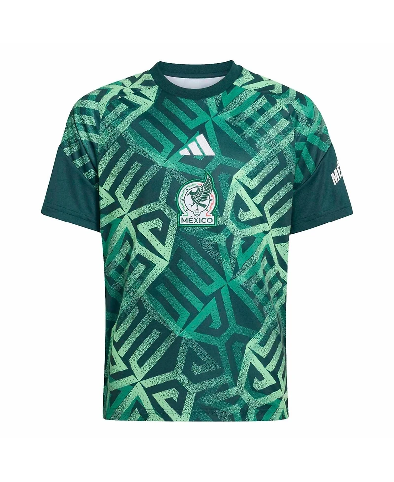 Adidas Big Boys and Girls Green Mexico National Team 2026 Pre-MatchJersey