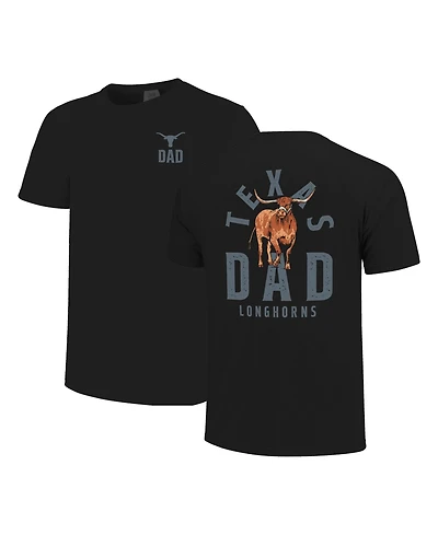 Image One Men's Black Texas Longhorns Father's Day Mascot Overlay T-Shirt