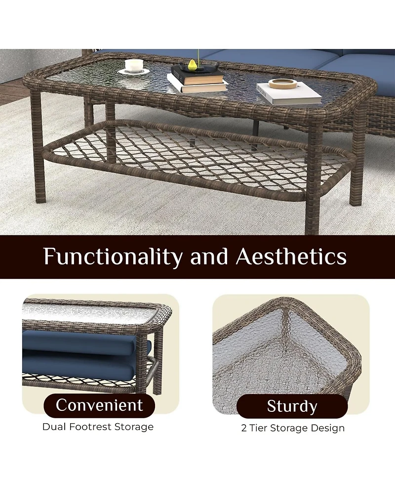 Aecojoy Patio Furniture Set Seats 7 Outdoor Sectional Sofa Couch