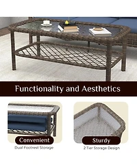 Aecojoy Patio Furniture Set Seats 7 Outdoor Sectional Sofa Couch
