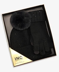 I.n.c. International Concepts Women's Sequin Beanie and Touch Glove Gift Set, Macy's Exclusive
