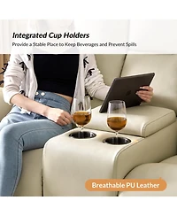 Hulala Home Basit 71" Modern Power Zero Gravity Theater Seating Recliner Sofa with Storage Armrest And Cup Holders