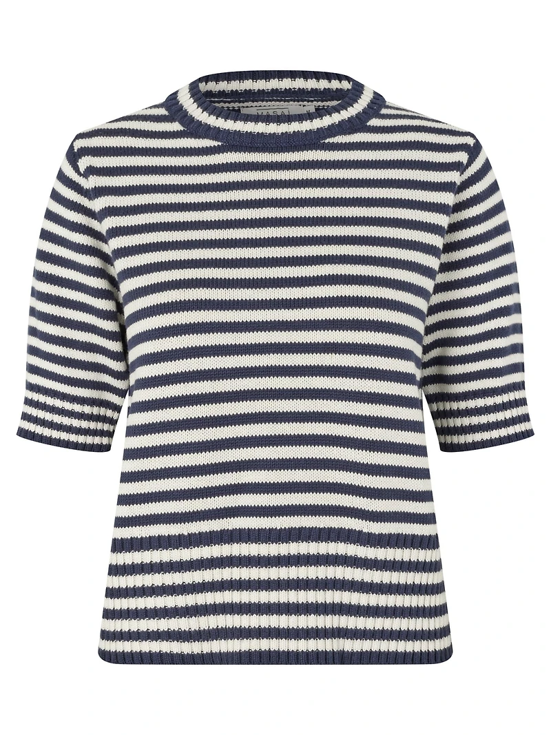 Masai Copenhagen Women's MaFaeleen Striped Short Sleeve Sweater