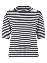 Masai Copenhagen Women's MaFaeleen Striped Short Sleeve Sweater