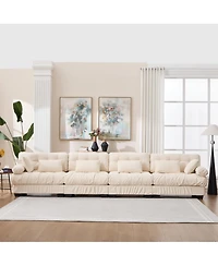 Clihome Modular Sectional Sofa Cloud Couch, Modern Couches for Living Room,4-Seat Comfy advanced flannelette Bedroom