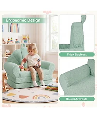 Slickblue 2-in-1 Convertible Kids Sofa Chair with Fold-Out Toddler Bed
