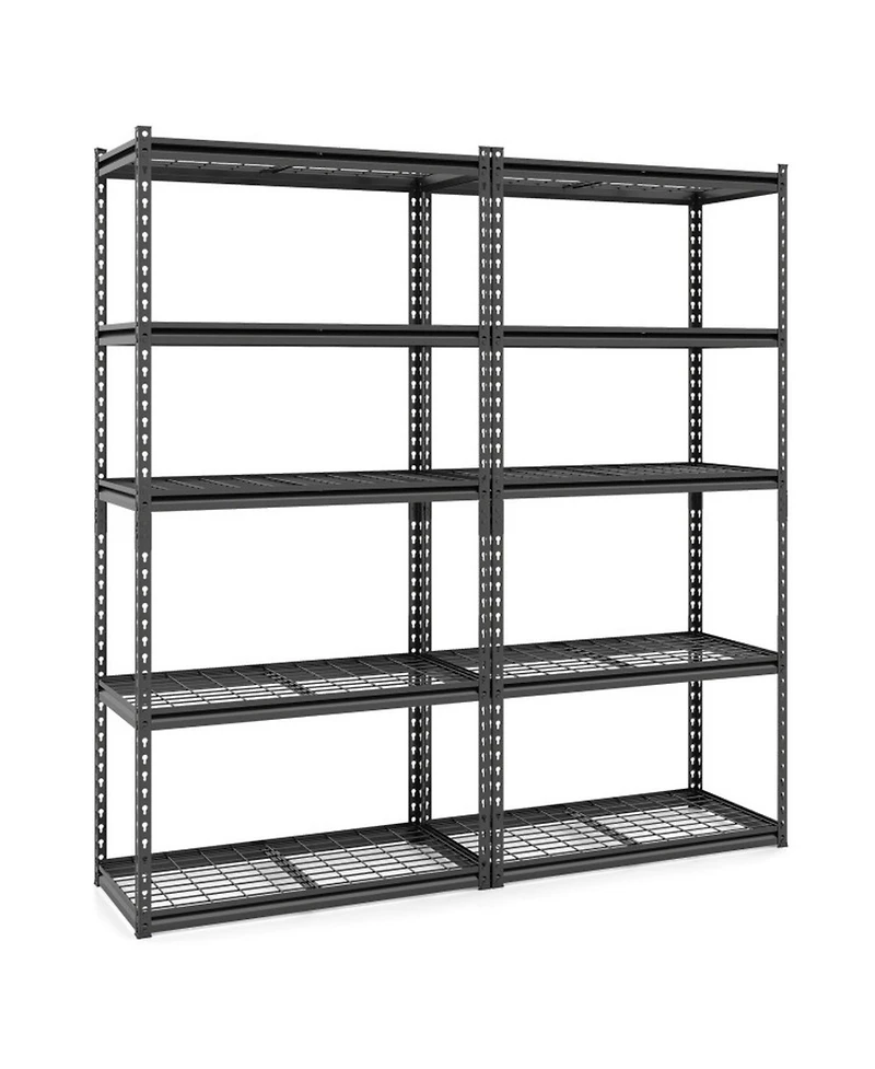 Gouun 5-Tier Heavy-Duty Metal Wire Shelving Unit, Set of 2