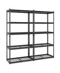 Gouun 5-Tier Heavy-Duty Metal Wire Shelving Unit, Set of 2