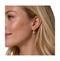 Dloria Pear Cut Cubic Zirconia Faux Pearl Drop Earrings