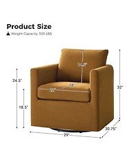 Modern Asser Slipcovered Swivel Chair