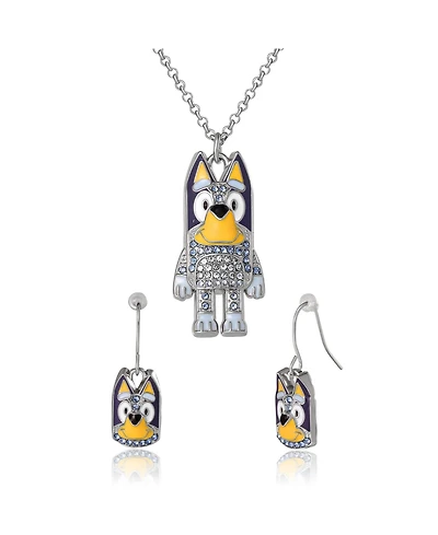 Bluey Pendant Necklace and Fish Hook Earrings Set, Official License