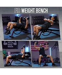 Mikolo 1200LB Weight Bench – Adjustable Workout Bench with Detachable Leg Support and Vertical Storage, Space-Saving Exercise Bench for Home Gym
