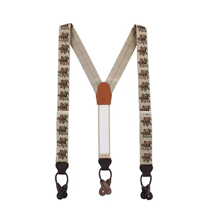 Trafalgar Men's The Home Stretch Novelty Silk Button End Suspenders