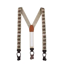 Trafalgar Men's The Home Stretch Novelty Silk Button End Suspenders