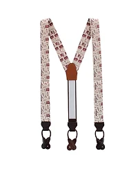 Trafalgar Men's Day At The Office Novelty Silk Button End Suspenders