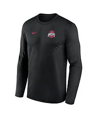 Nike Men's Black Ohio State Buckeyes 2026 Sideline Small Logo Legend Dri-fit Long Sleeve T-Shirt
