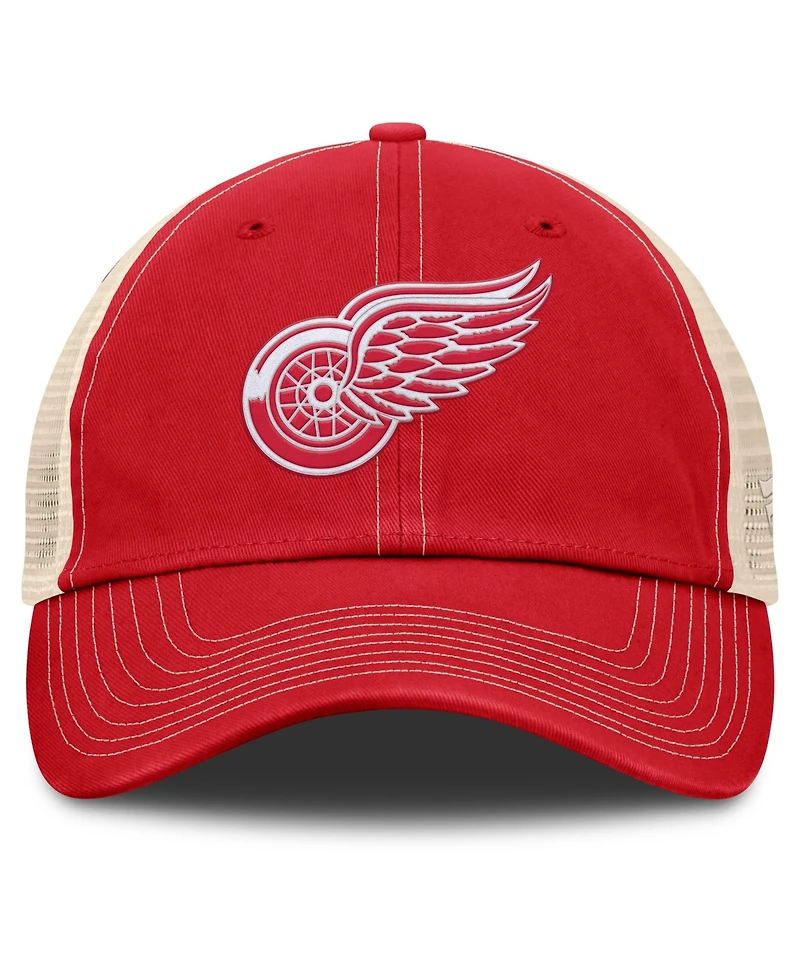 Fanatics Men's Red/Natural Detroit Red Wings Rival Trucker Adjustable Hat