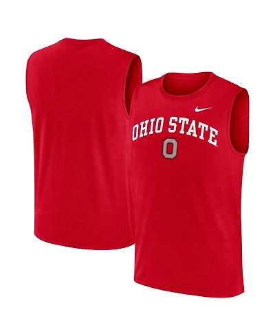 Nike Men's Scarlet Ohio State Buckeyes Primetime Legend Arch Dri-fit Muscle Tank Top