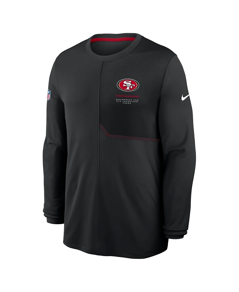 Nike Men's Black San Francisco 49ers Sideline Coaches Uv Dri-fit Long Sleeve T-Shirt