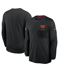 Nike Men's Black Washington Commanders Sideline Coaches Uv Dri-fit Long Sleeve T-Shirt
