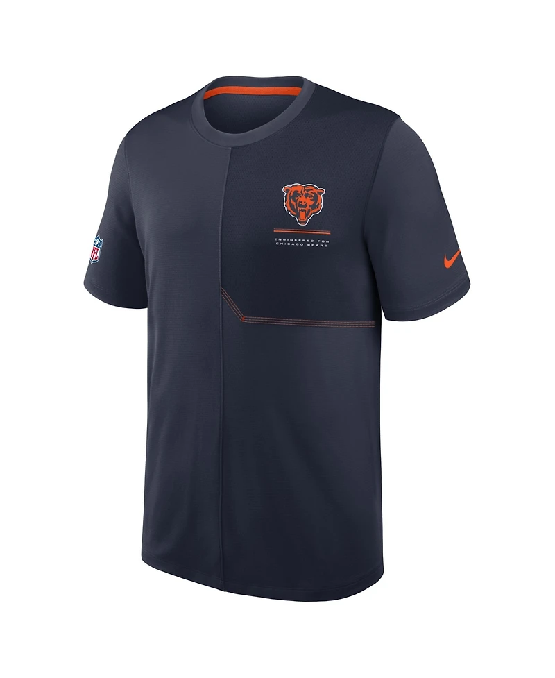 Nike Men's Navy Chicago Bears Sideline Uv Dri-fit Coaches T-Shirt