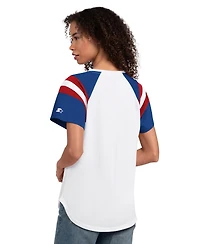Starter Women's White Chicago Cubs Game On Notch Neck Raglan T-Shirt