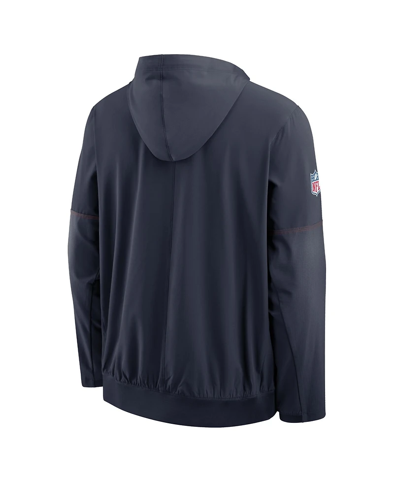 Nike Men's Navy Chicago Bears Sideline Anorak Half-Zip Hooded Jacket