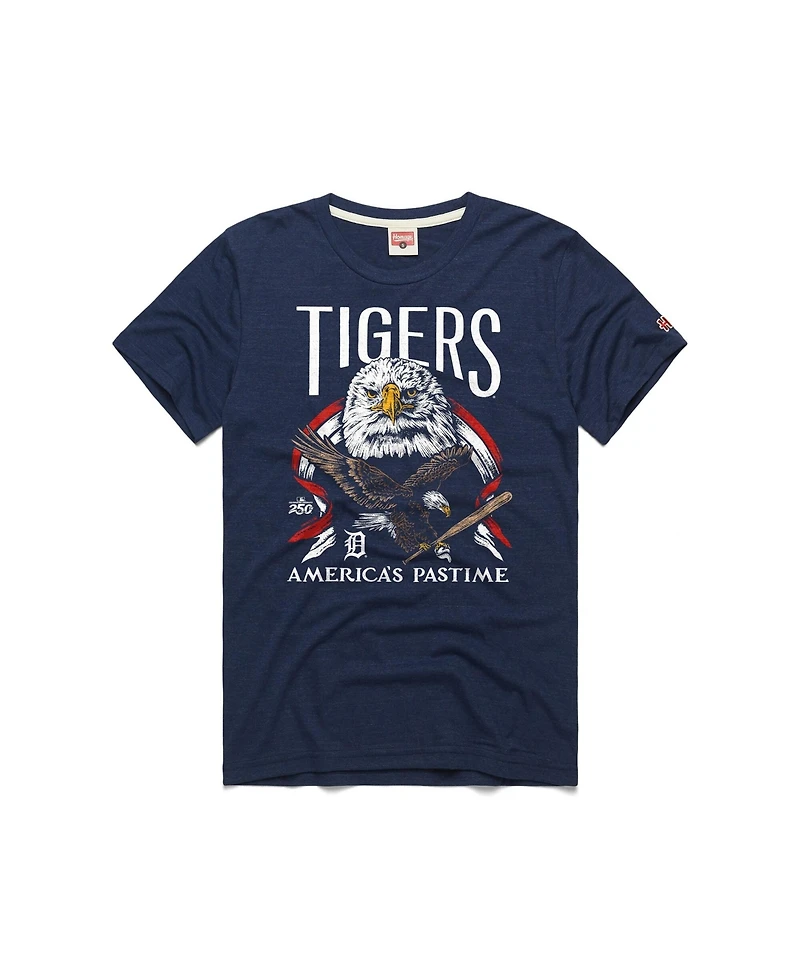 Homage Men's Navy Detroit Tigers America's Pastime Tri-Blend T-Shirt