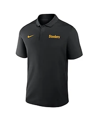 Nike Men's Black Pittsburgh Steelers Wordmark Victory Dri-fit Polo Shirt